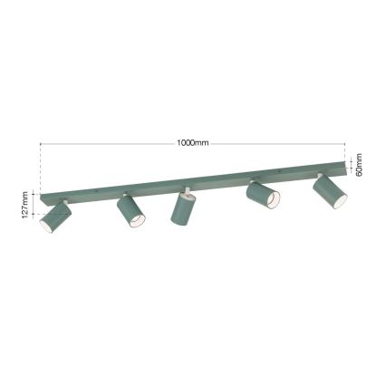 Spot gaismeklis PENN 5xGU10/13W/230V pelēks