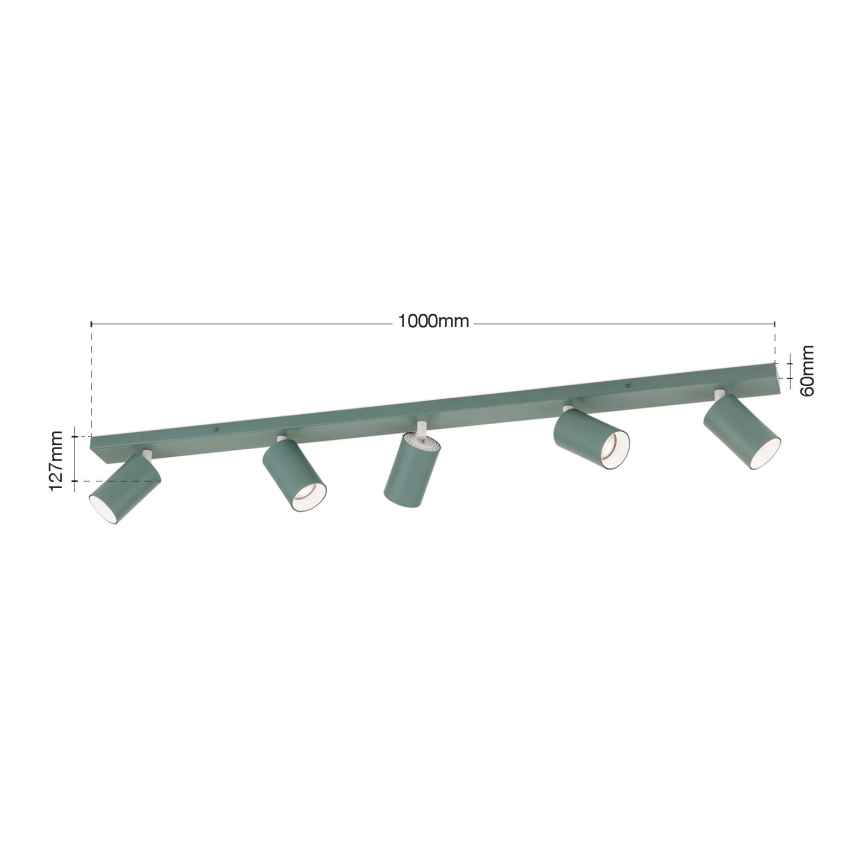 Spot gaismeklis PENN 5xGU10/13W/230V pelēks