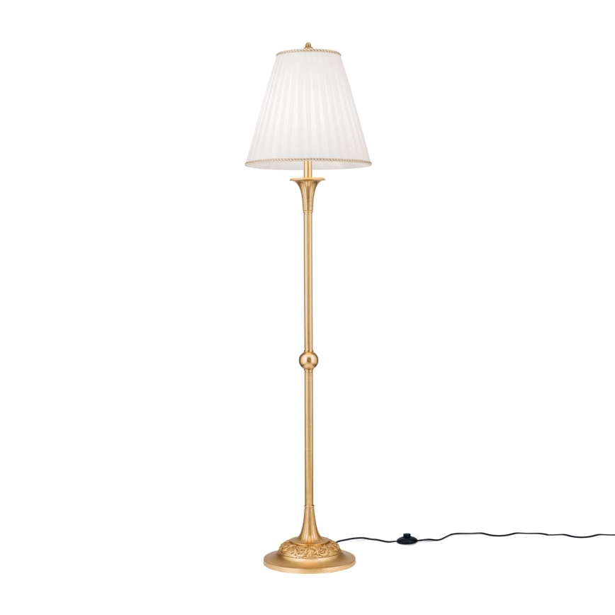 Grīdas stāvlampa FONSA 1xE27/60W/230V balta/zelta