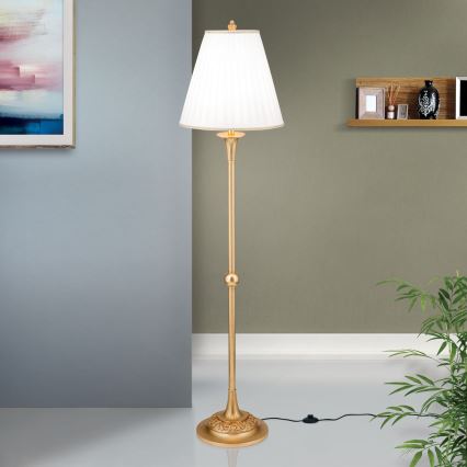 Grīdas stāvlampa FONSA 1xE27/60W/230V balta/zelta