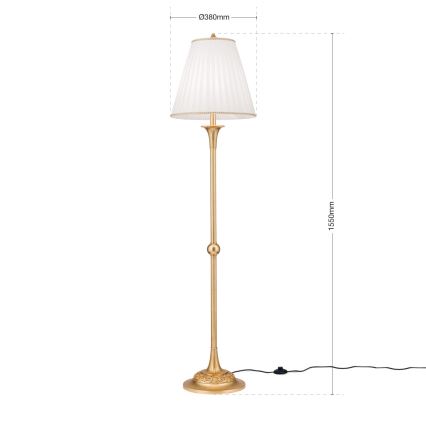 Grīdas stāvlampa FONSA 1xE27/60W/230V balta/zelta