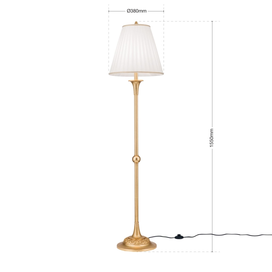 Grīdas stāvlampa FONSA 1xE27/60W/230V balta/zelta