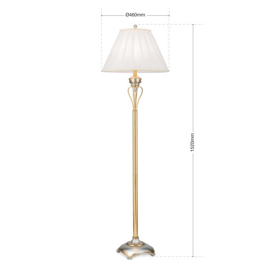 Grīdas stāvlampa TIZIA 1xE27/60W/230V balta/zelta/patina
