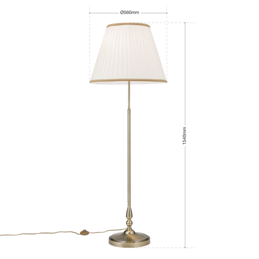 Grīdas stāvlampa TONIA 2xE27/60W/230V 154 cm balta/bronza
