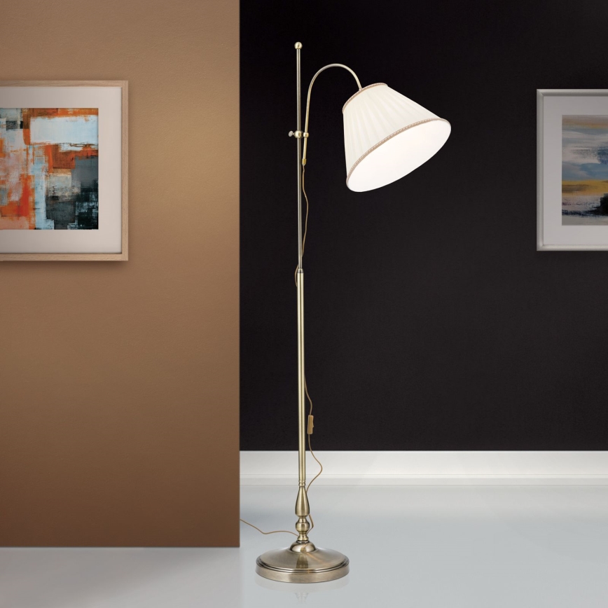 Grīdas stāvlampa TONIA 1xE27/60W/230V 183 cm balta/bronza