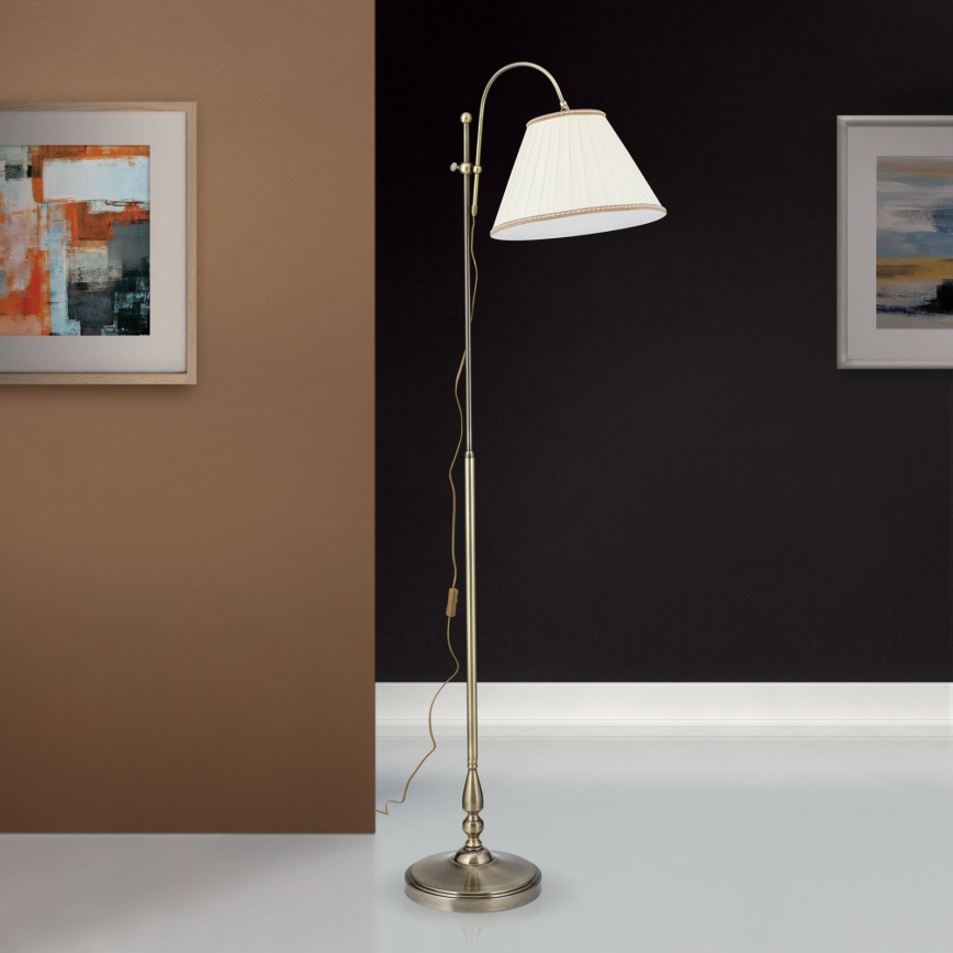 Grīdas stāvlampa TONIA 1xE27/60W/230V 183 cm balta/bronza