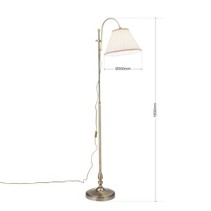 Grīdas stāvlampa TONIA 1xE27/60W/230V 183 cm balta/bronza