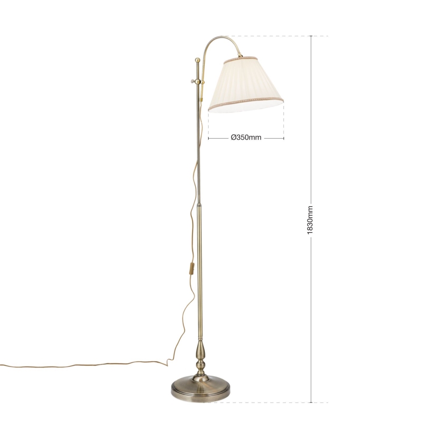 Grīdas stāvlampa TONIA 1xE27/60W/230V 183 cm balta/bronza