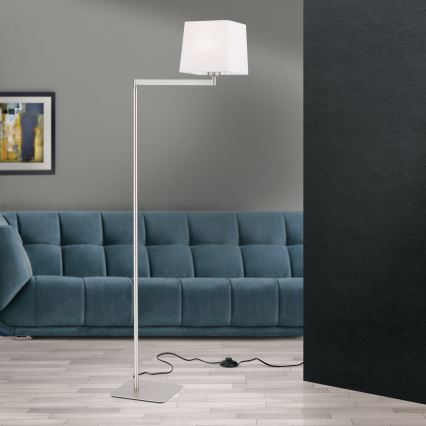 Grīdas stāvlampa CARLTON 1xE27/40W/230V balta/matēts hroms
