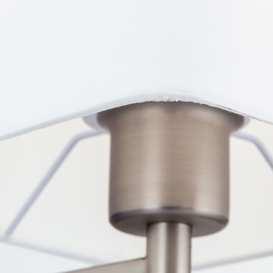Grīdas stāvlampa CARLTON 1xE27/40W/230V balta/matēts hroms