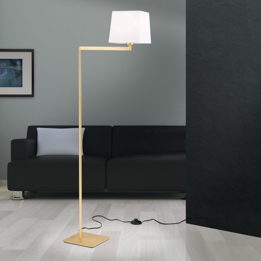 Grīdas stāvlampa CARLTON 1xE27/40W/230V balta/zelta