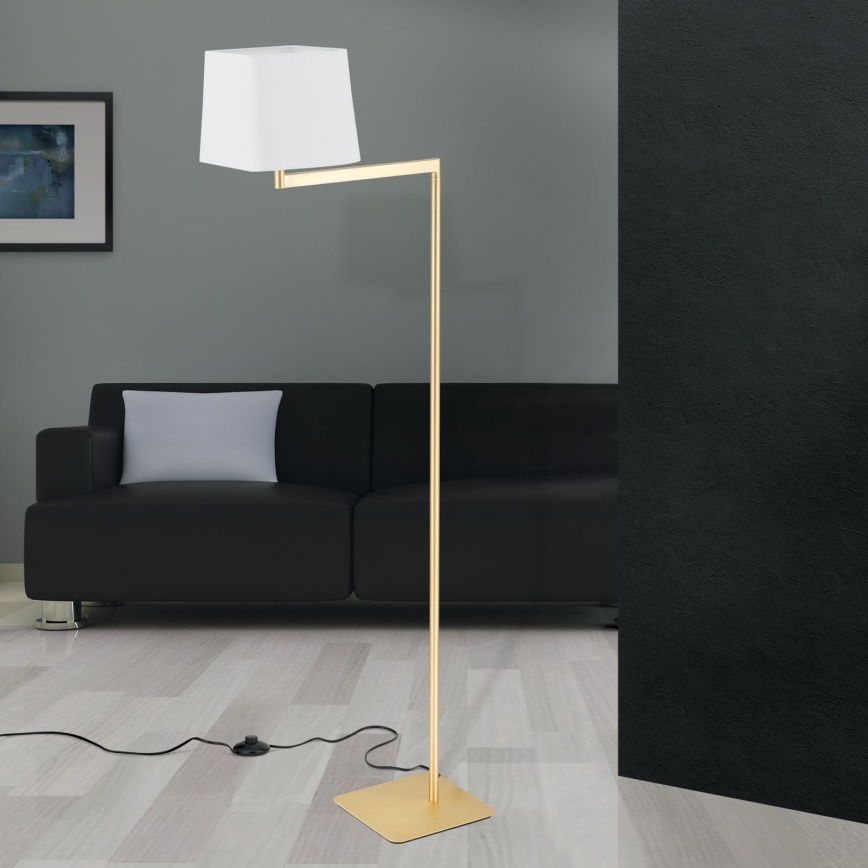 Grīdas stāvlampa CARLTON 1xE27/40W/230V balta/zelta