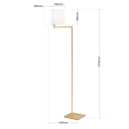 Grīdas stāvlampa CARLTON 1xE27/40W/230V balta/zelta