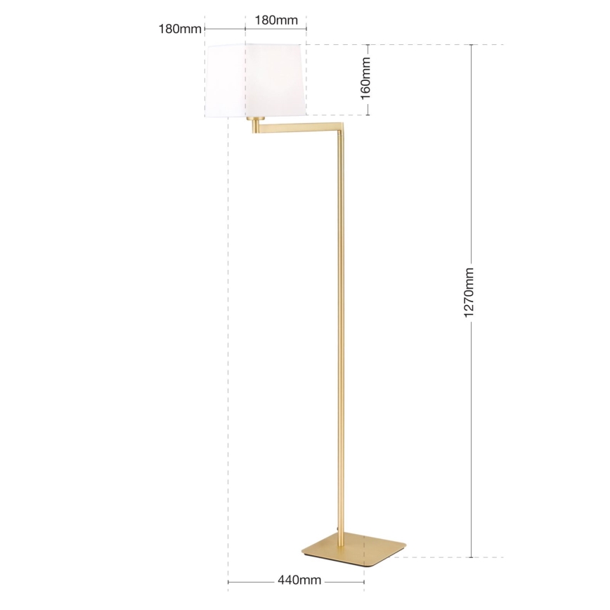 Grīdas stāvlampa CARLTON 1xE27/40W/230V balta/zelta