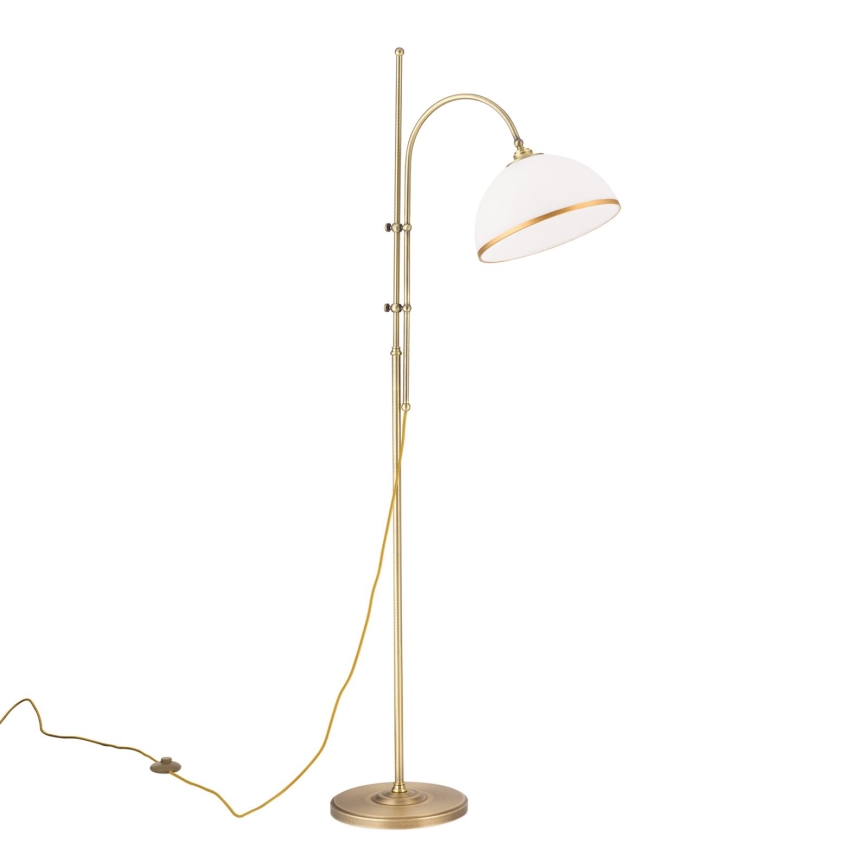 Grīdas stāvlampa OLD LAMP 1xE27/40W/230V balta/misiņš