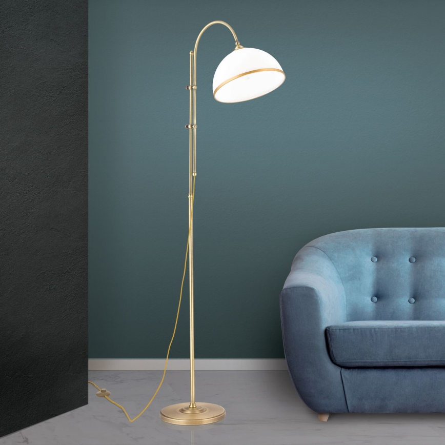 Grīdas stāvlampa OLD LAMP 1xE27/40W/230V balta/misiņš