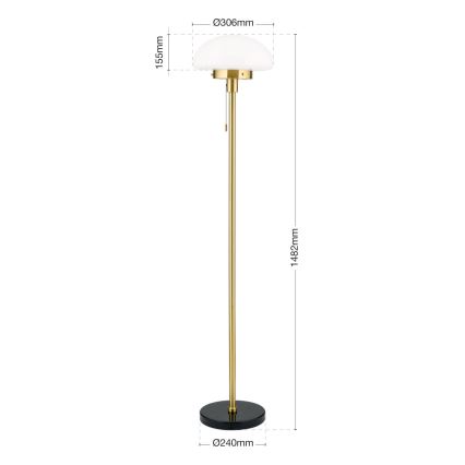 Grīdas stāvlampa SPARTA 1xE27/40W/230V zelta/melna