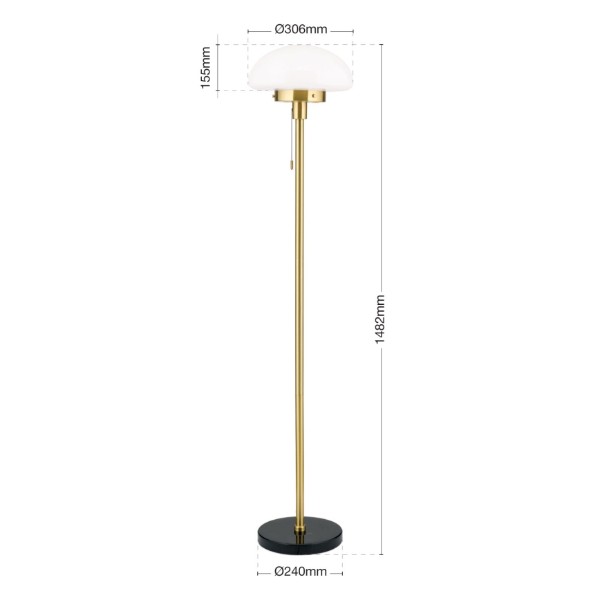 Grīdas stāvlampa SPARTA 1xE27/40W/230V zelta/melna