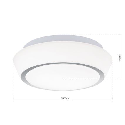 Griestu lampa vannas istabai TENA, 2 x E27, 60 W, 230 V, Ø 30 cm, IP44, balta