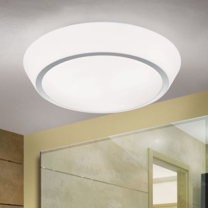 Griestu lampa vannas istabai TENA 3xE27/60W/230V Ø 38 cm IP44 balta