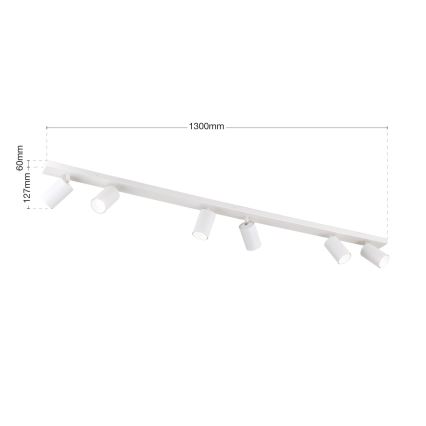 Virziena gaismeklis SEAN 6xGU10/13W/230V balts