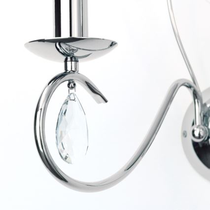 Kristāla sienas lampa ALESSIA 2xE14/40W/230V spīdīgi hromēts
