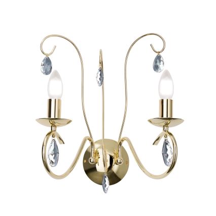 Kristāla sienas lampa ALESSIA 2xE14/40W/230V zelta