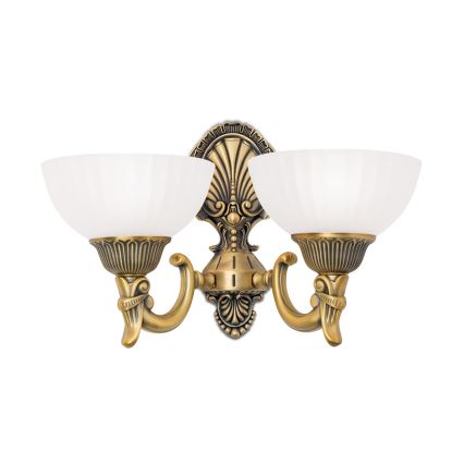 Sienas lampa ROCCA 2xE27/60W/230V bronza/balta