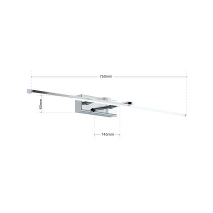 LED Attēla lampa PUBLIO LED/15W/230V 75 cm spīdīgi hromēts
