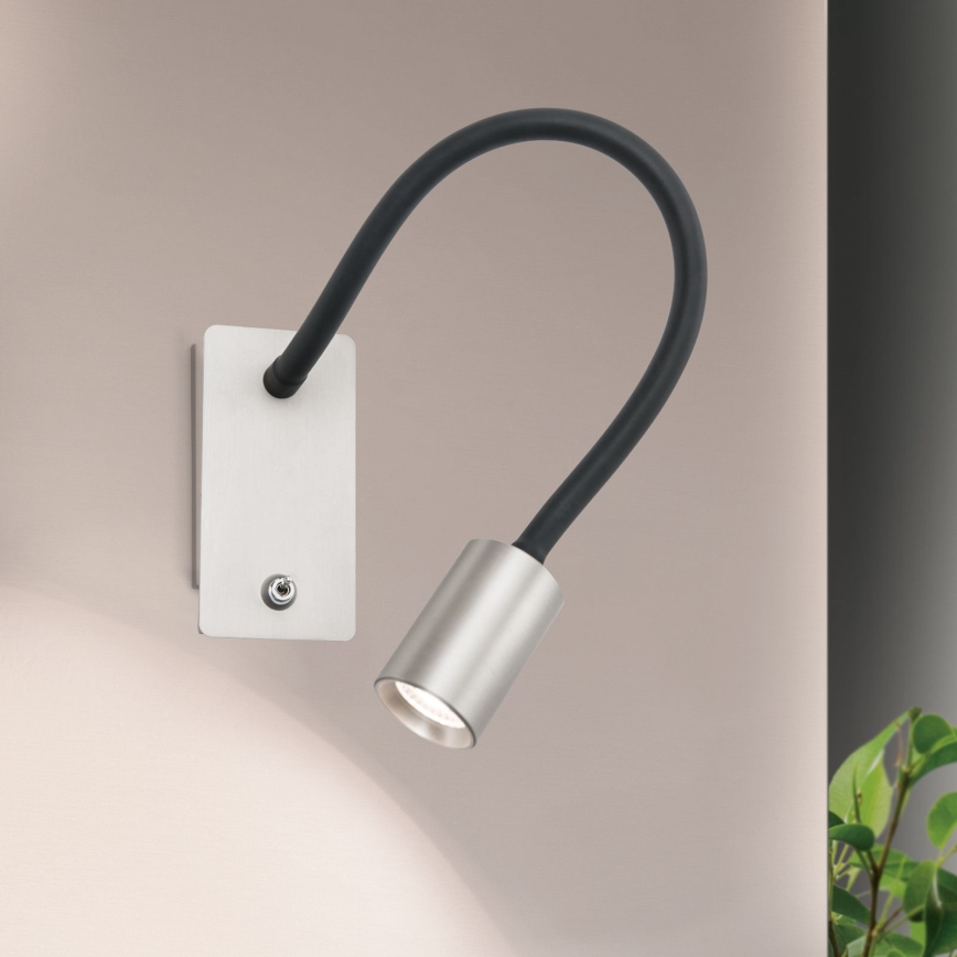 LED Pielāgojama maza sienas lampa KURT LED/5W/230V sudraba