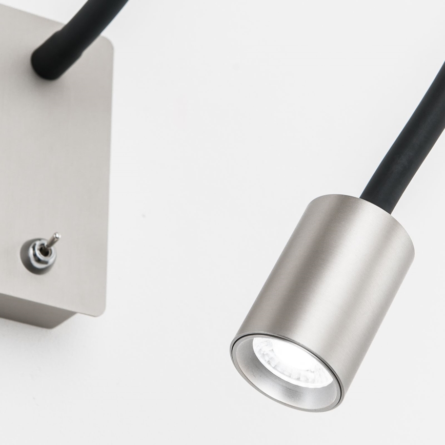LED Pielāgojama maza sienas lampa KURT LED/5W/230V sudraba