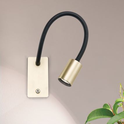 LED Pielāgojama sienas lampiņa KURT LED/5W/230V zelta