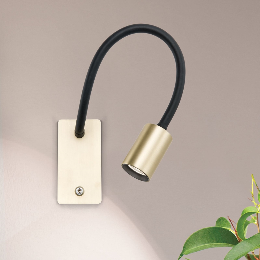 LED Pielāgojama sienas lampiņa KURT LED/5W/230V zelta