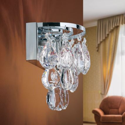 Kristāla sienas lampa CELESTE 2xG9/40W/230V spīdīgi hromēts