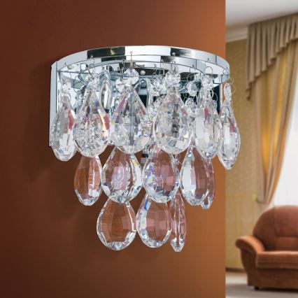 Kristāla sienas lampa CELESTE 2xG9/40W/230V spīdīgi hromēts