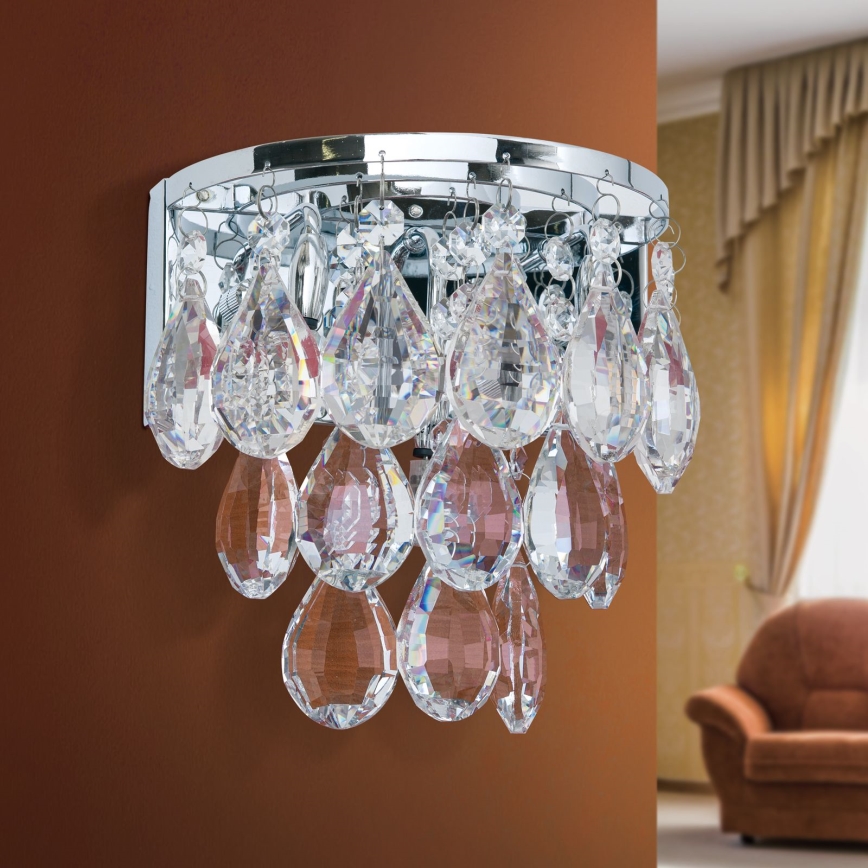 Kristāla sienas lampa CELESTE 2xG9/40W/230V spīdīgi hromēts