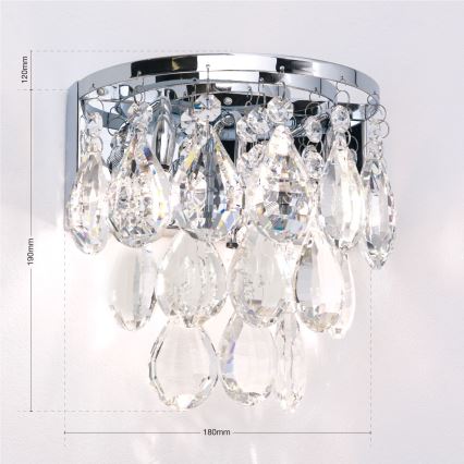 Kristāla sienas lampa CELESTE 2xG9/40W/230V spīdīgi hromēts