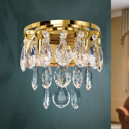 Kristāla sienas lampa CELESTE 2xG9/40W/230V zelta