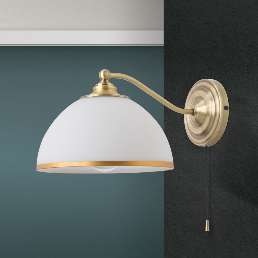Sienas lampa OLD LAMP 1xE27/40W/230V balta/misiņš