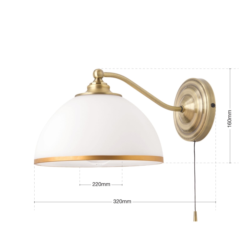 Sienas lampa OLD LAMP 1xE27/40W/230V balta/misiņš