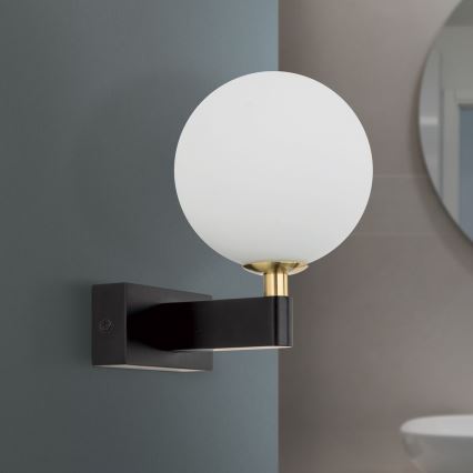 Vannas istabas sienas lampa MARA 1xG9/20W/230V IP44 melna