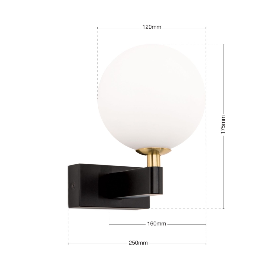 Vannas istabas sienas lampa MARA 1xG9/20W/230V IP44 melna