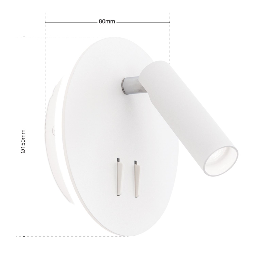 LED Sienas starmetis LENNY LED/6W/230V + LED/3W balta