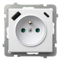 Ospel - Mājas kontaktligzda bez rāmja 230V + 1xUSB-A + 1xUSB-C SONATA balta