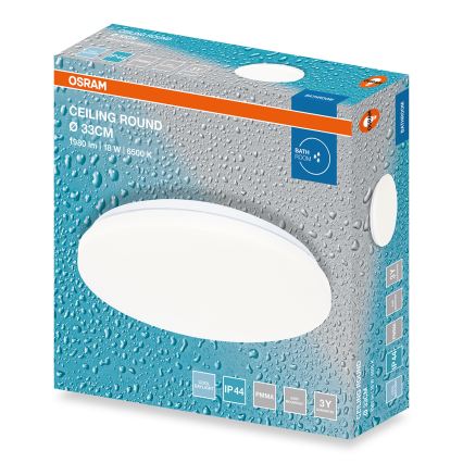 Osram - LED vannas istabas griestu gaismeklis CEILING ROUND LED/18W/230V 6500K Ø 33 cm IP44 balts