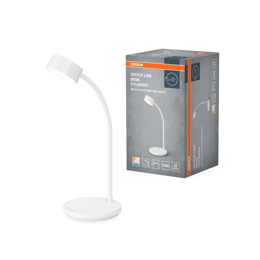 Osram - LED dimējama galda lampa OFFICE LINE LED/4,8W/230V 3000/4000/6500K balta