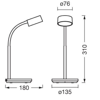 Osram - LED dimējama galda lampa OFFICE LINE LED/4,8W/230V 3000/4000/6500K balta