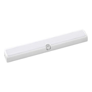 Osram - aptumšojams LED gaismeklis zem skapja ar kustības un krēslas sensoru LINEAR LED/3,8W/5V/3xAA 3000K 30 cm balts