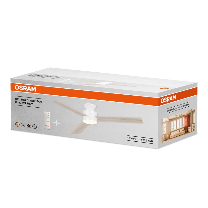 Osram - aptumšojams LED griestu ventilators BLADE LED/18W/230V 3000/4000/6000K + tālvadība