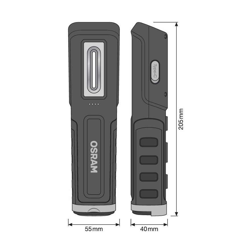 Osram - LED uzlādējamais inspekcijas lukturis ar regulējamu spilgtumu LEDINSPECT WIRE-FREE PRO 600 LED/5W/3,7V IP54 2600 mAh